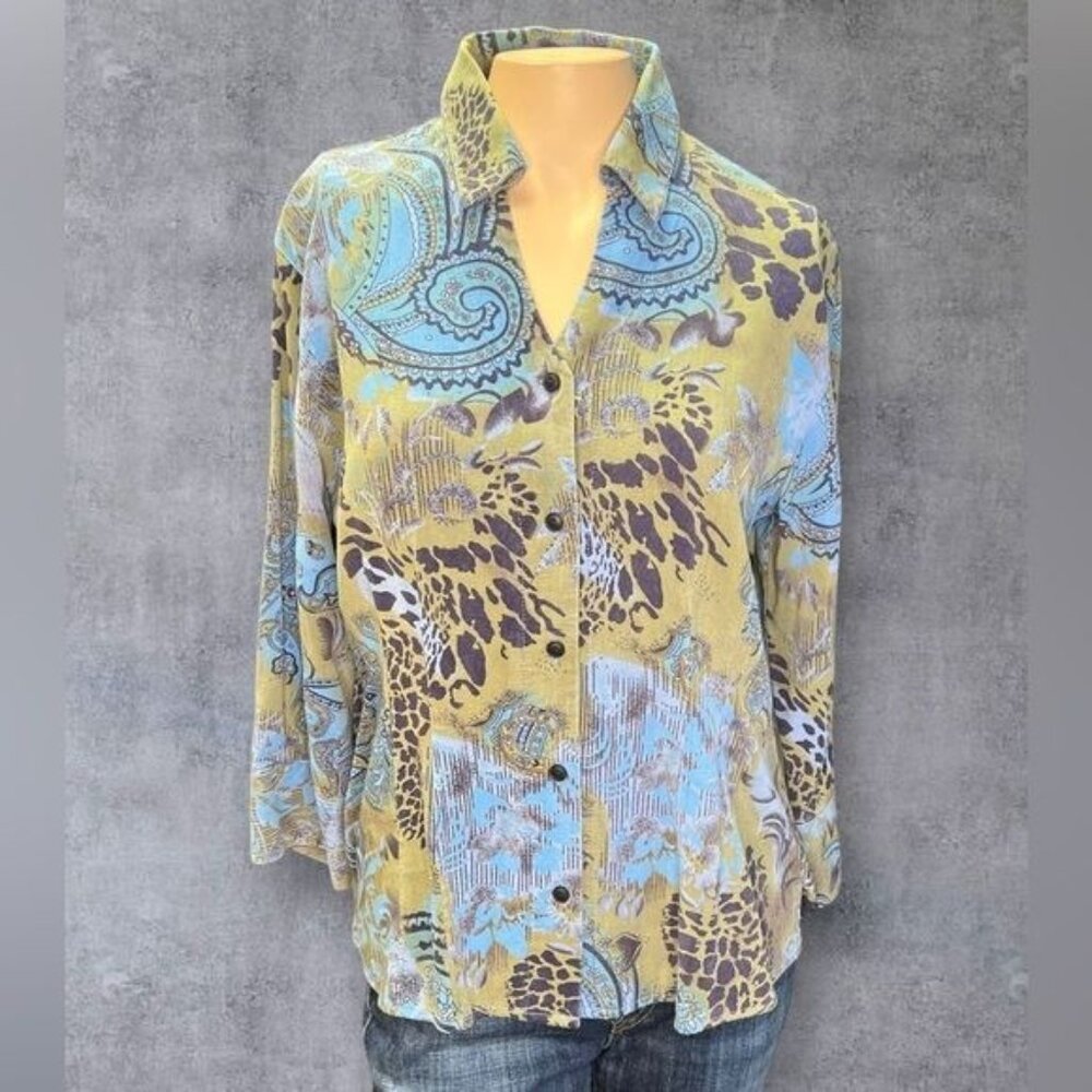 TIANELLO Tencel Blend Button-Up Blouse (XS)